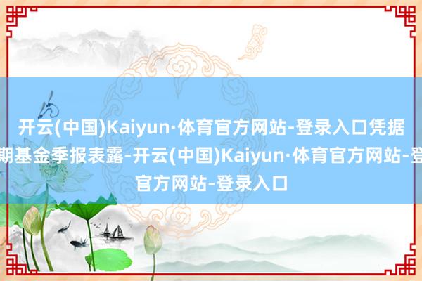 开云(中国)Kaiyun·体育官方网站-登录入口凭据最新一期基金季报表露-开云(中国)Kaiyun·体育官方网站-登录入口