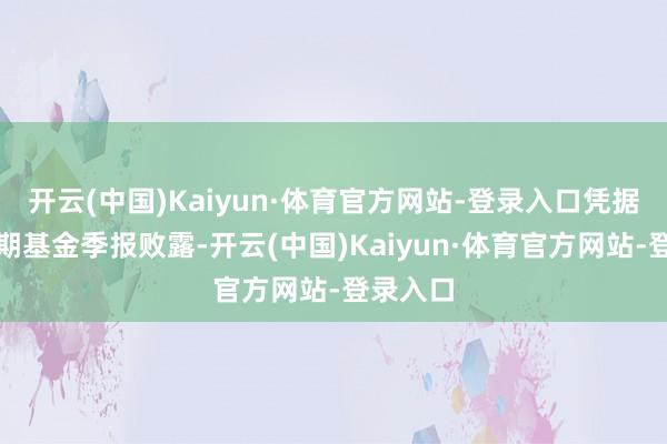 开云(中国)Kaiyun·体育官方网站-登录入口凭据最新一期基金季报败露-开云(中国)Kaiyun·体育官方网站-登录入口