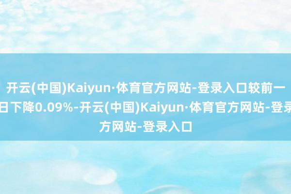 开云(中国)Kaiyun·体育官方网站-登录入口较前一往来日下降0.09%-开云(中国)Kaiyun·体育官方网站-登录入口